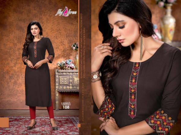 Fly Free Vihana Rayon Designer Casual Wear Kurti Collection